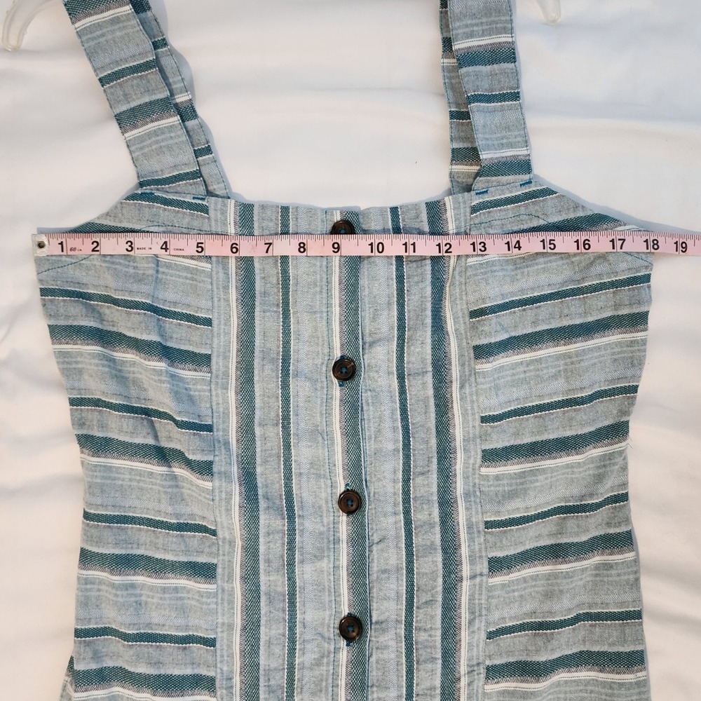 Roxy Striped Mini Dress Button Front Sleeveless C… - image 8